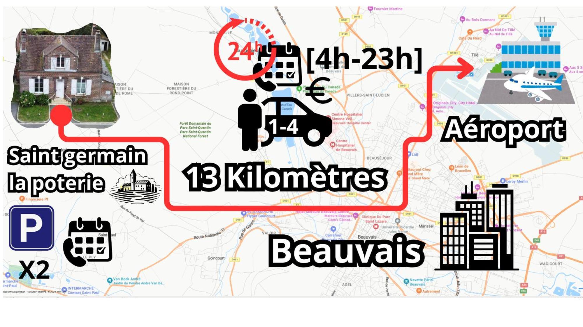 Chambre Calme Et Accueillante 13 Kmtrs Aeroport, Parking Gratuit, Navette Gare Ou Aeroport Saint-Germain-la-Poterie المظهر الخارجي الصورة